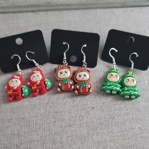 Charming Holiday Bunny Earring Trio